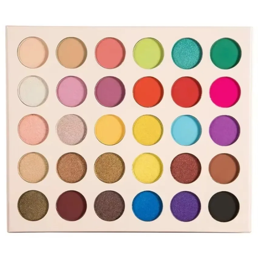 Custom 30-colors Glitter Matte Eyeshadow Palette Long-lasting Waterproof High Pigmented Easy To Wear Eye Shadow Plate Bulk