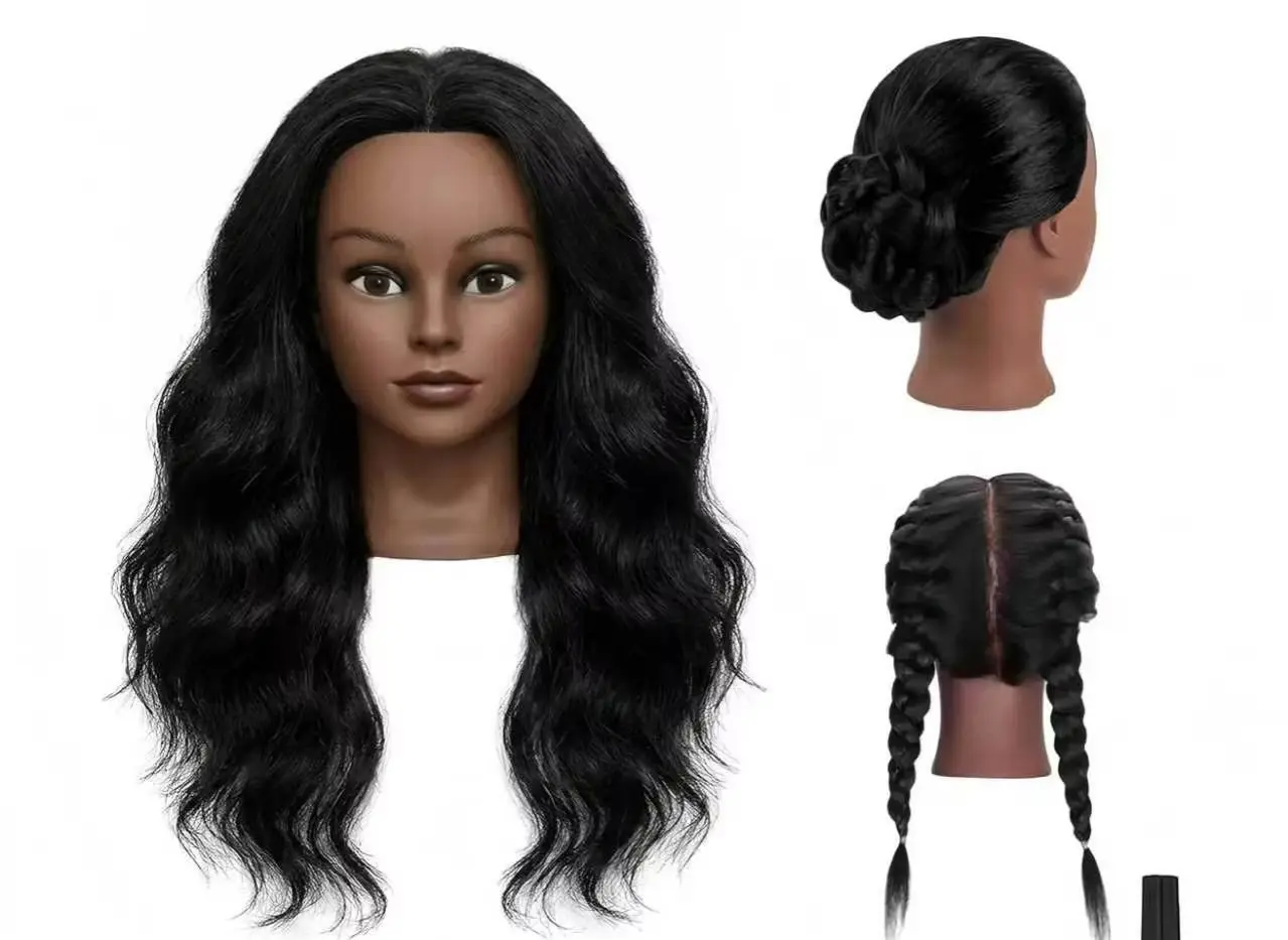16 Inch 100% Real Human Hair Mannequin Head, Manikin Head with Hair Hair Mannequin Head for Kids Braiding Cosmetology Hairstyle Practice