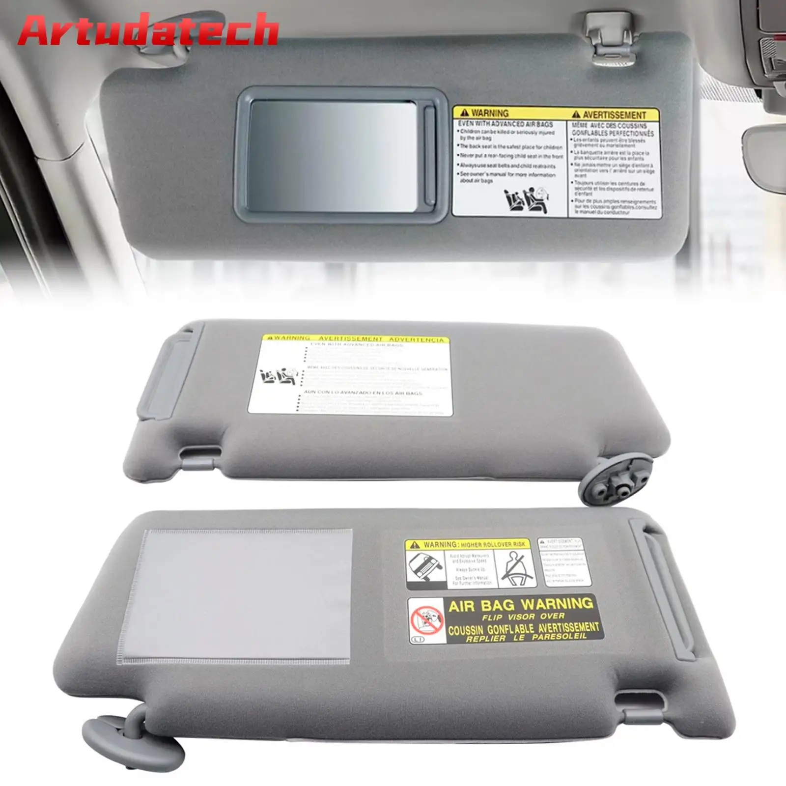 

Artudatech Gray Sun Visor Left & Right 74320-04181-B1 74310-04181-B1 For Nissan Altima 2013-2018