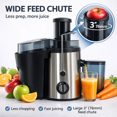 Multi Functional Juicer, Juicer, Suitable for Vegetables and Fruits - Wide Inlet for Easy Juice Extraction,3-Speed Setting, Easy to Clean, BPA Free, High Juice Yield, Fast Juicing Speed, Ideal Choice for Healthy Living and delicious Drinks, Christmas Gift