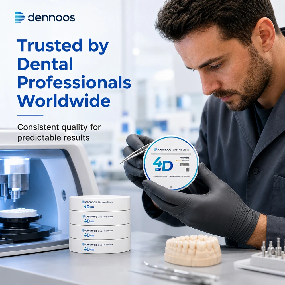4D Pro Dental Multilayer Zirkonoxid-Block-Scheibe CAD/CAM Dental Labor Super Transluzent 98mm Bester Natürlicher Farbverlauf – Detail 9