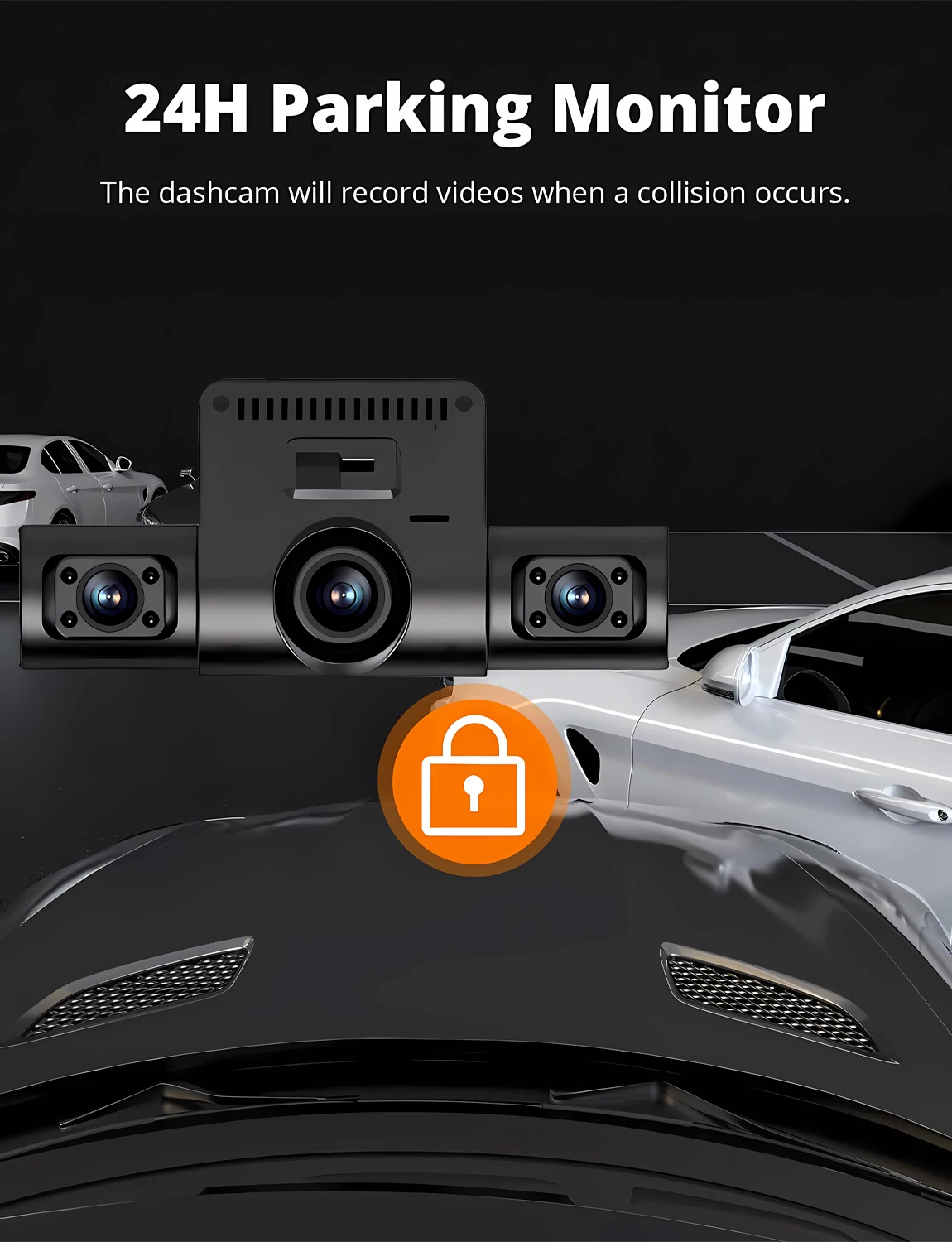360 ° Auto-Kamera 1080P Videorekorder 3/4 Objektiv WIFI Dashcam für Auto DVR Black Box Nachtsicht Dashcam 24-Stunden-Parküberwachung – Detail 7