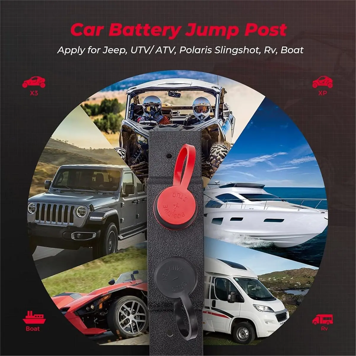 Fits for Battery Terminal Relocation Kit Car Battery Jump Post Relocation Kit Remote Battery Charging Tool