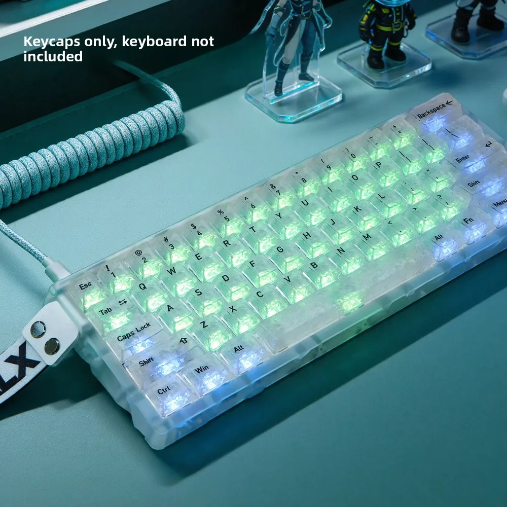 Forged Carbon Fiber Pattern Keycap PC Keyboard Keys Original Height