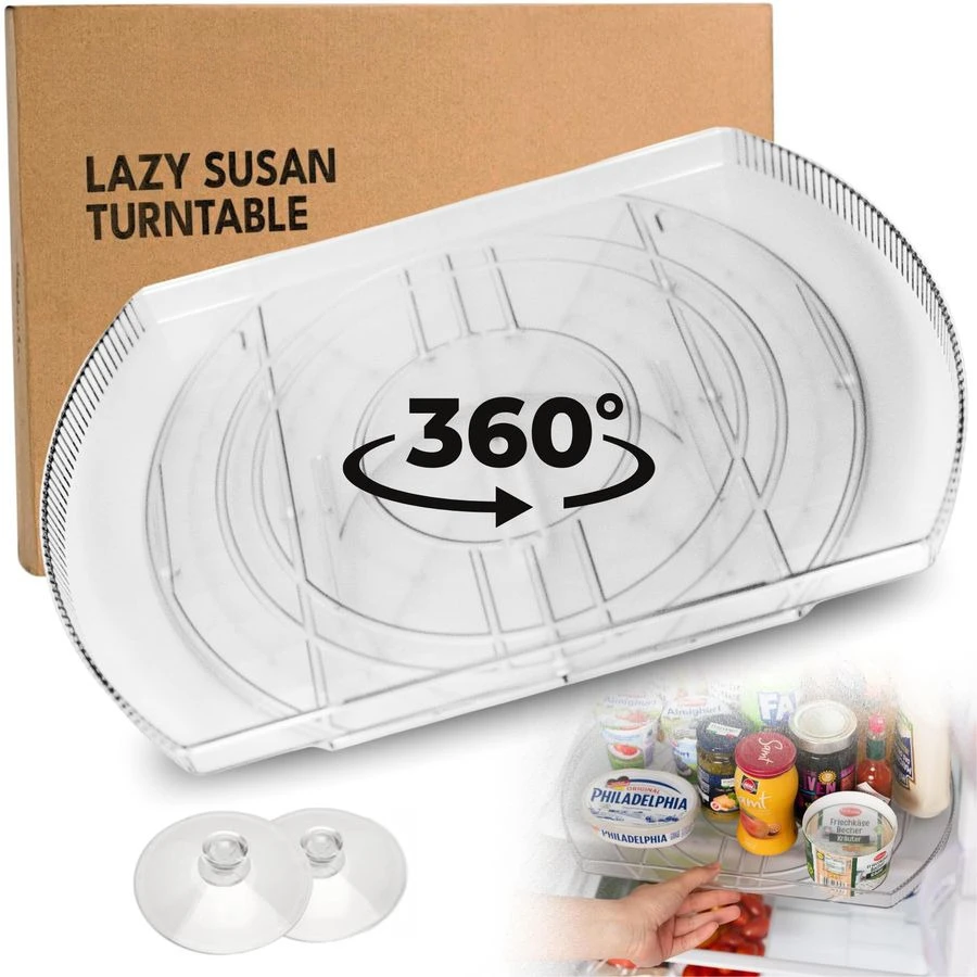 

Вращающийся органайзер-поднос Susan 360° для холодильника, шкафа и кладовой, прямоугольный ленивый вращающийся столик