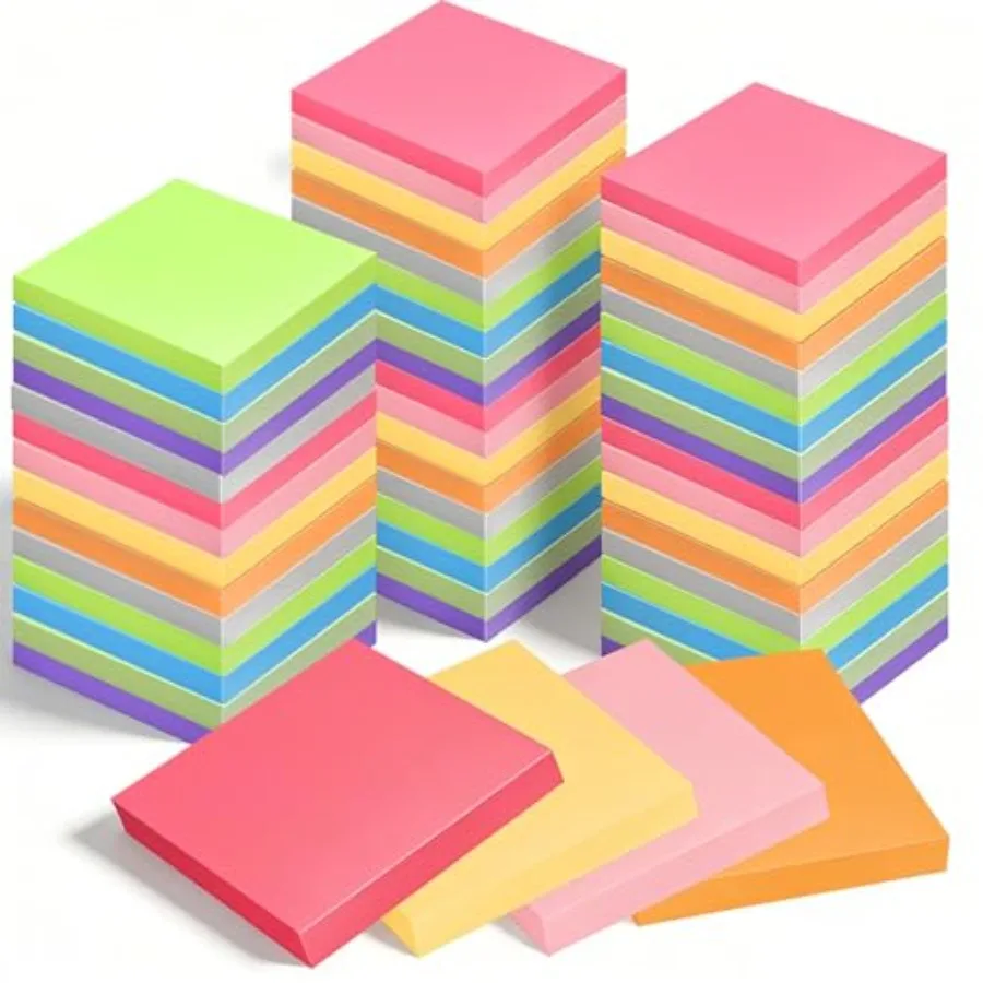 

Pack of 3x3 Inch Sticky Notes Self-Stick Memo Pads - 3240 Sheets in Total! Great for Home, Office and School