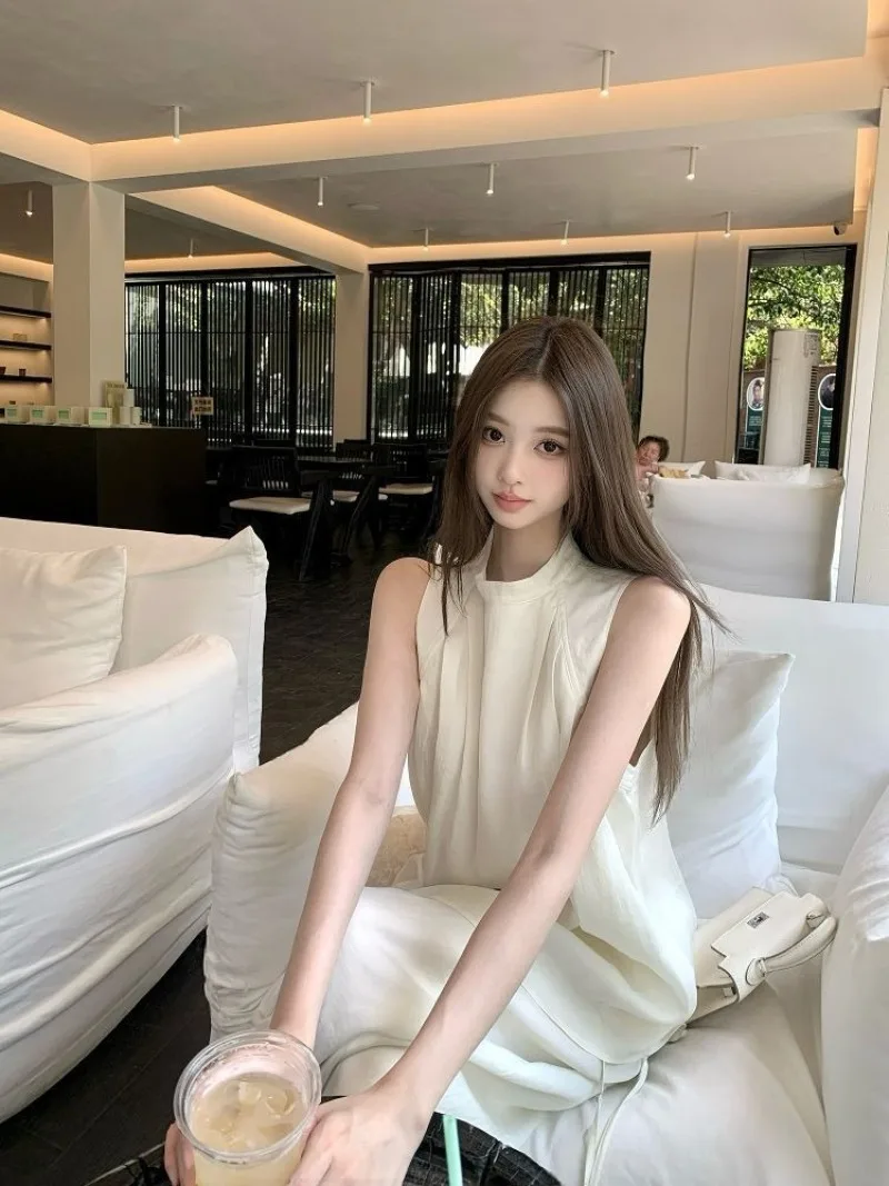 2026 Arrival Korean Style High Quality Fabric Youthful Sporty Casual Sleeveless Top Wide Leg Pants Set Summer Outfit For Women
