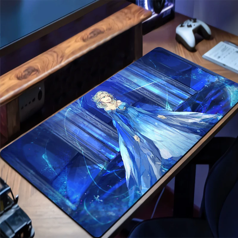 Mouse pad congelado grande xxl borda branco gamer teclado mesa mouse tapete portátil de borracha tapis souris jogos notbook pc mousepad