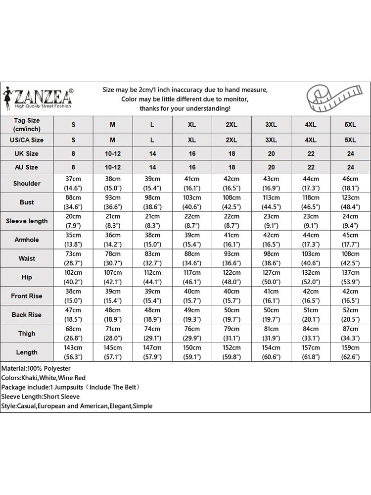ZANZEA الشارع موضة عالية الخصر حللا النساء ملابس العمل حزام السروال القصير الصلبة العميق الخامس الرقبة أنيقة مكتب سيدة وزرة طويلة #6