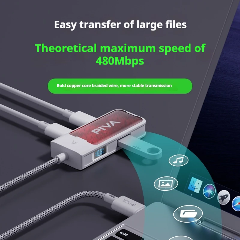 Adaptor Piva G41 G31 Tipe-c 60W Adaptor Antarmuka Pengisian Daya Cepat untuk Headphone Gaming PUBG Ponsel dan Tablet