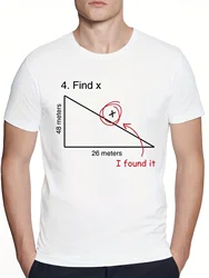 Funny Find X Math Various Pattern Print Men's T-shirt, Graphic Tee Men's Summer Clothes, Men's Outfits