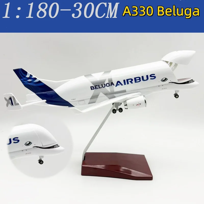 A330 Beluga Airways 30cm 1:180 Scale Aircraft Diecast Resin Model Plane Kit Jet Openable Cargo Bay With Stand Collectible Gift