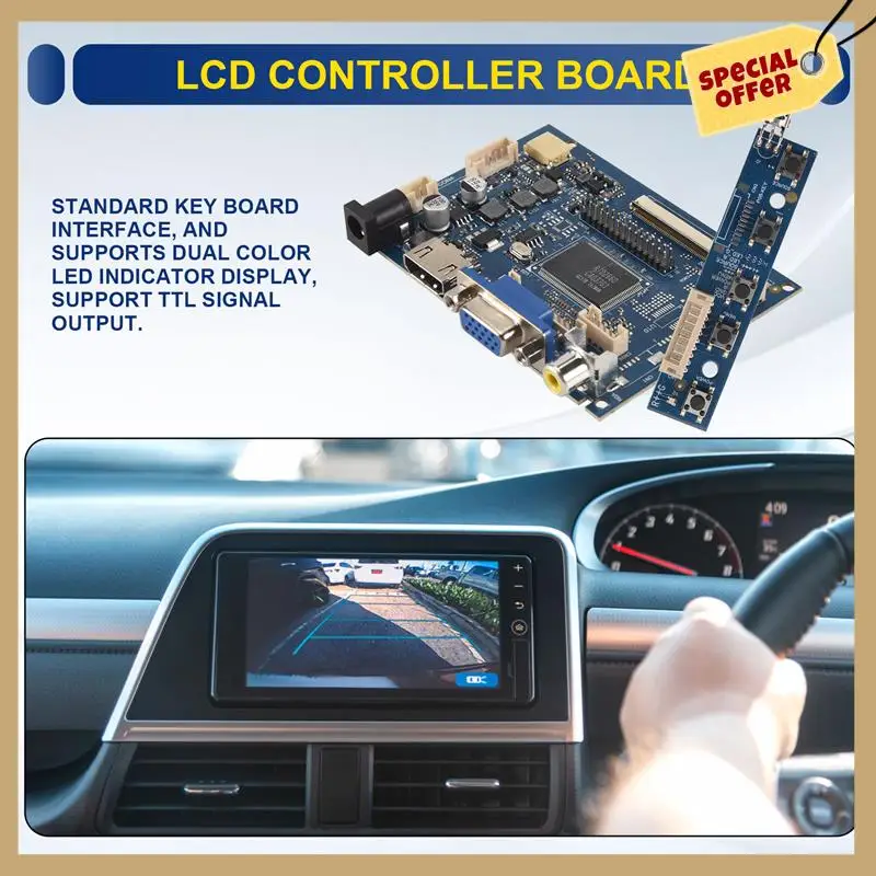 7-дюймовый ЖК-экран 1024x600, плата драйвера с платой драйвера, монитор для Raspberry Pi, поддержка AV, реверсивный приоритет-WMAN