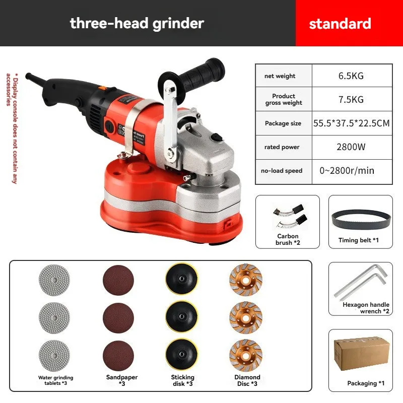 

Wall polishing machine handheld epoxy floor polishing machine dust-free polishing concrete pavement milling machine 220V
