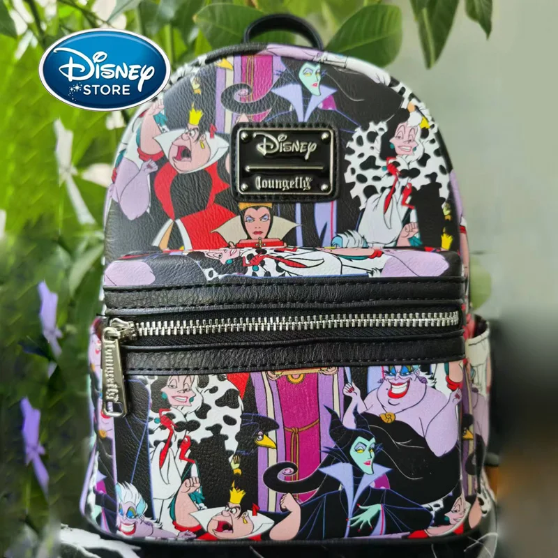 Disney Villains Scene Evil Queen Maleficent Mini Lady Backpack All Over Print Womens Double Strap Shoulder Bag Purse