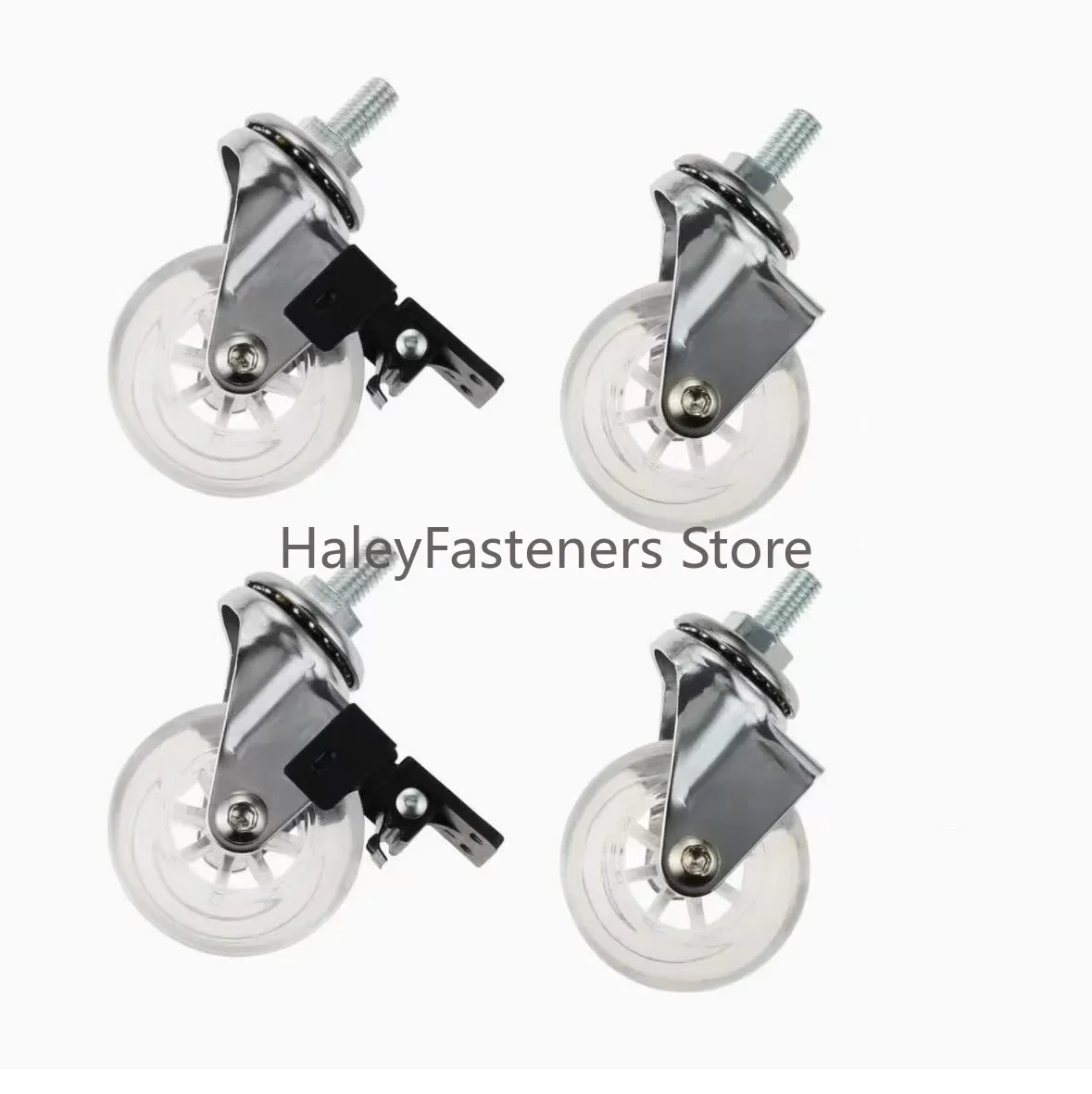 2Inch Swivel Caster Wheels Heavy Duty Industrial Caster With M8x15mm Threaded Stem No Noise PU Wheels For Carts workbench