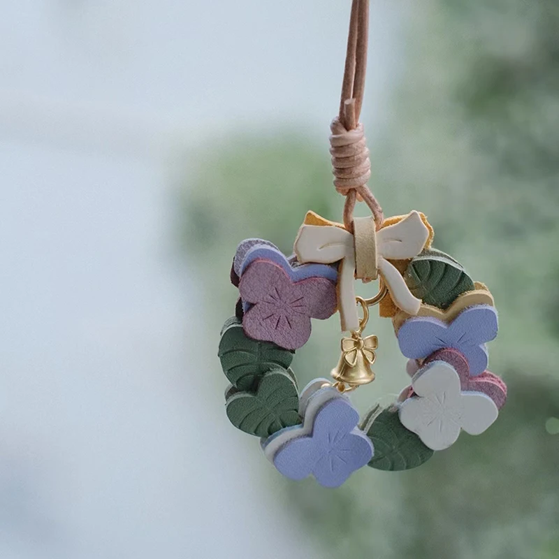 

Handmade bag charm car keychain vintage exquisite birthday gift tulip pansy osmanthus