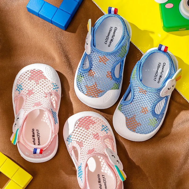 Chaussures de marche en maille respirante pour enfants, chaussures décontractées pour bébé, légères, non dignes, printemps, été, nouveau, 24