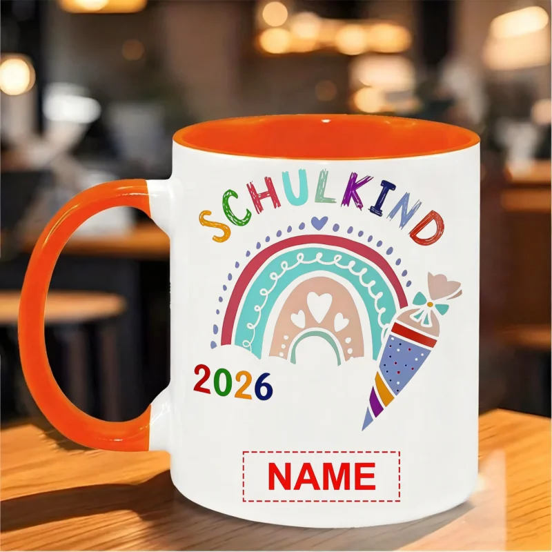 Custom Ceramic Mug - 'Schulkind 2026' German School Theme Cup | Dishwasher Safe, Microwave Safe, Perfect for Hot & Cold Beverage