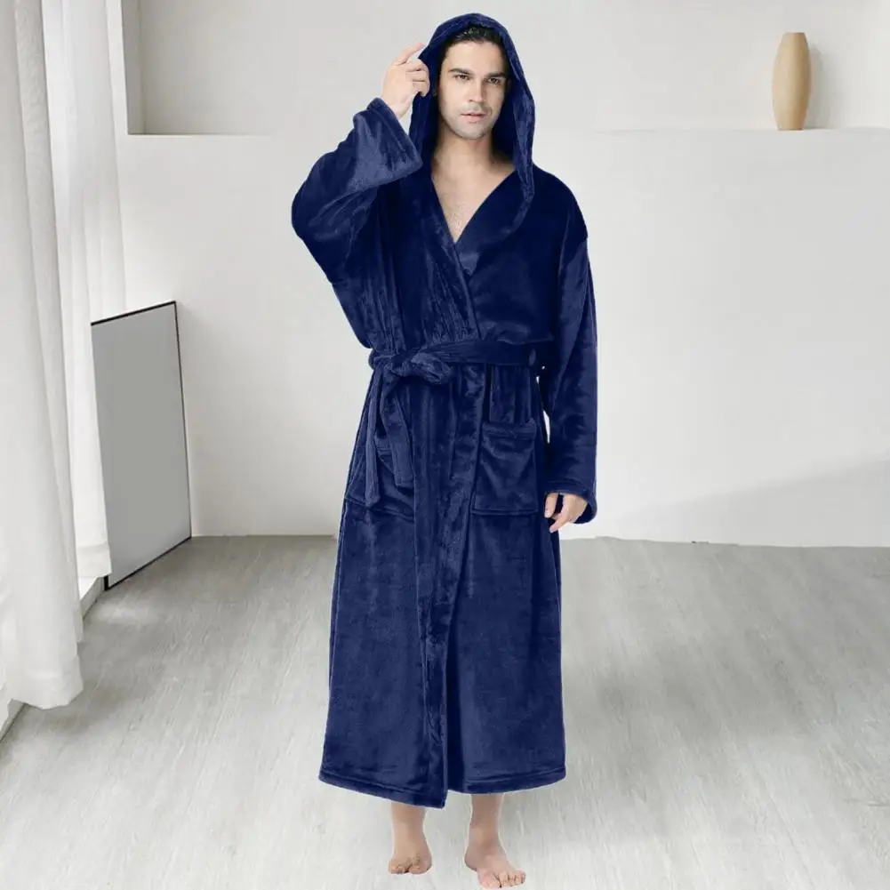 Soft Plush Spa Robe Soft Plush Hooded Bathrobe Cozy Stylish Nightgown for Autumn Winter