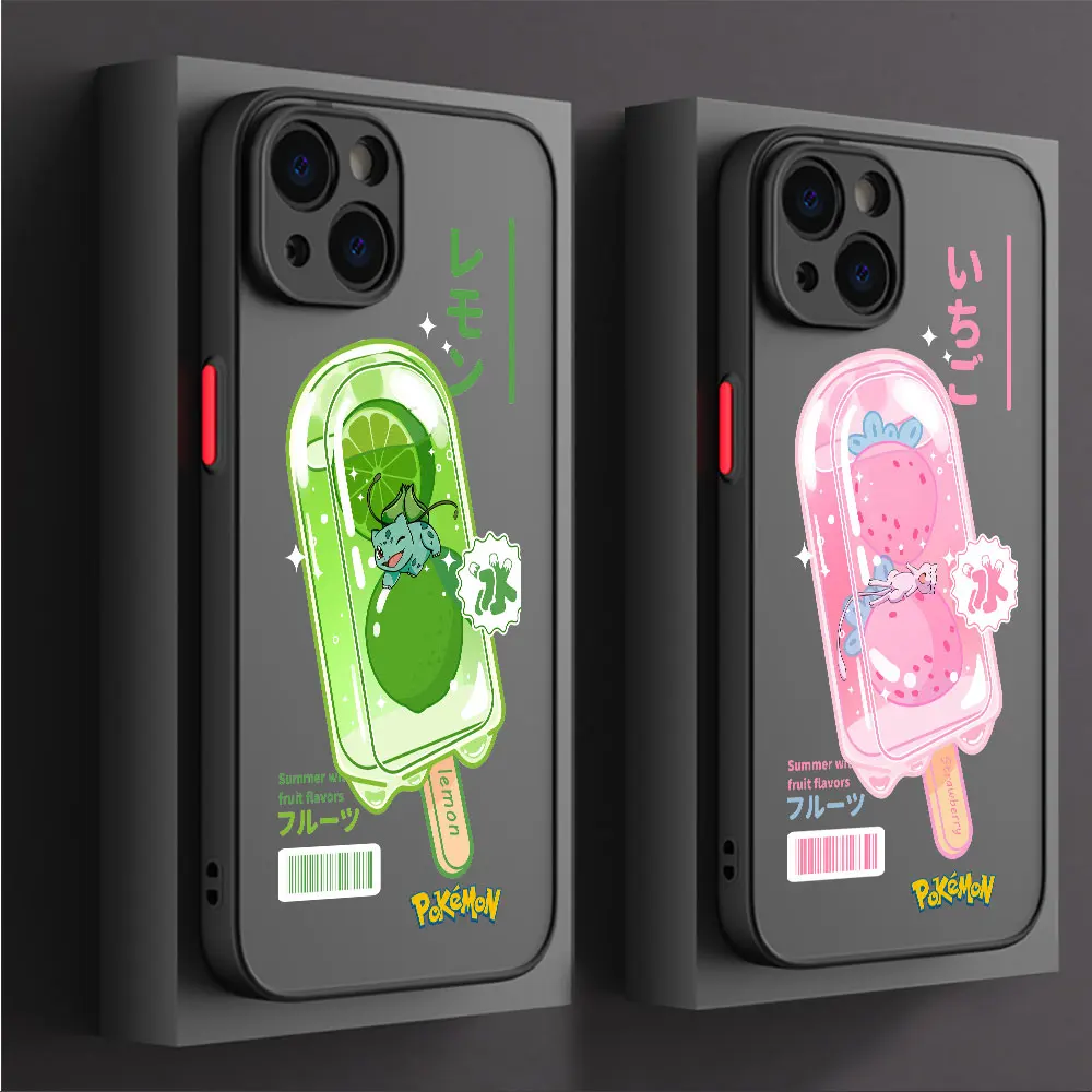 Pokemon Gengar Matte Case For Apple iPhone 15 11 14 13 12 Pro 7 XR X XS Max 8 Plus 6 6S SE 2022 15Pro Black Phone Cover