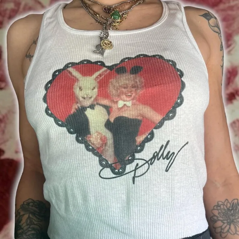 Dolly Parton Vintage Inspired Tank Top 20 Inch Vest Emo Girls Aesthetic Letter Print Grunge Goth Camisole Top Female Clothing