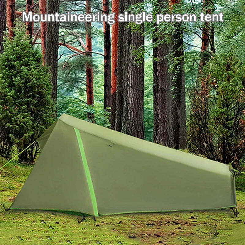 Ultralight Outdoor Camping Tent Single Person Portable Camping Tent Water Resistant Tent Aviation Aluminum Support for Traveling 