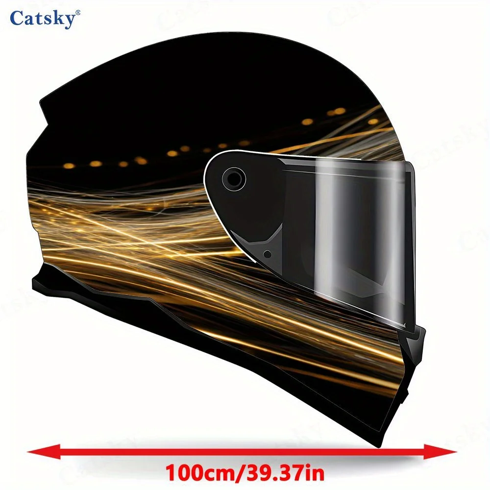 ملصق خوذة لكامل الوجه بتدفق ذهبي - PVC متين ومقاوم للماء، ملصق جمالي لخوذة السباق ذاتية اللصق، ملحقات الخوذة #2