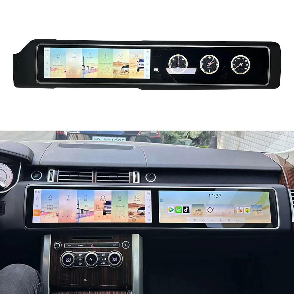 15.5 Inch Carplay Android 13 Dual Screen For Land Rover Range Rover Sport L494 2014-2017 Car Multimedia Player Head Unit Media