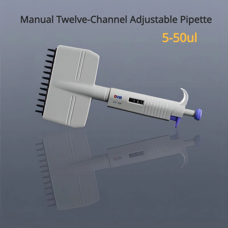 Dragon 0.5-10ul MicroPette Plus Fully Sterilized Manual Twelve-Channel Adjustable Pipette with Multiple Channels for Lab