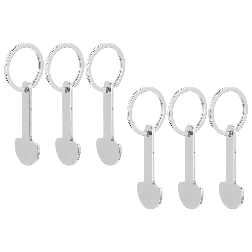 6 Pcs Cart Token Supermarket Shopping Keyrings Trolley Tokens Stainless Portable Hand Truck Supplies Disassemble