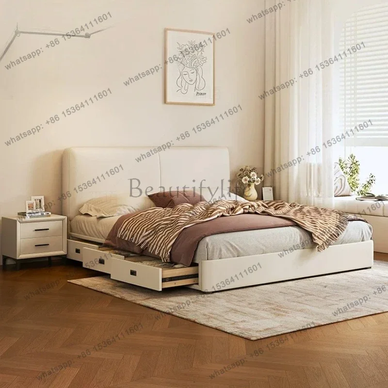 Modern Headboards Bed Bedroom Children Sleeping Single European Queen Luxury Bed Simple Design Letto