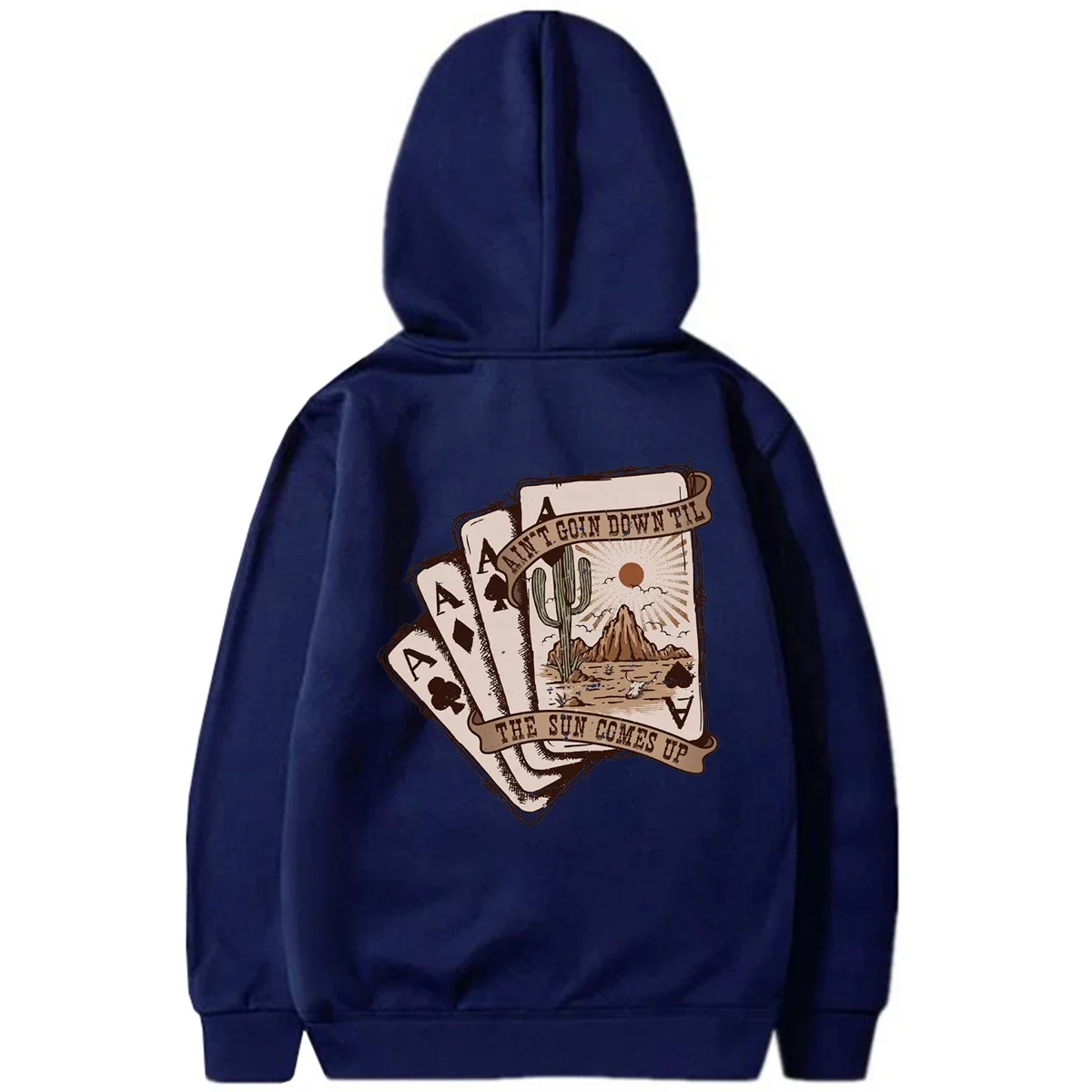 Ain't Going Down Til The Sun Comes Up Hoodies Western Sweatshirt Cowgirl Unisex Hoodie Vintage Long Sleeve Cactus Pullovers