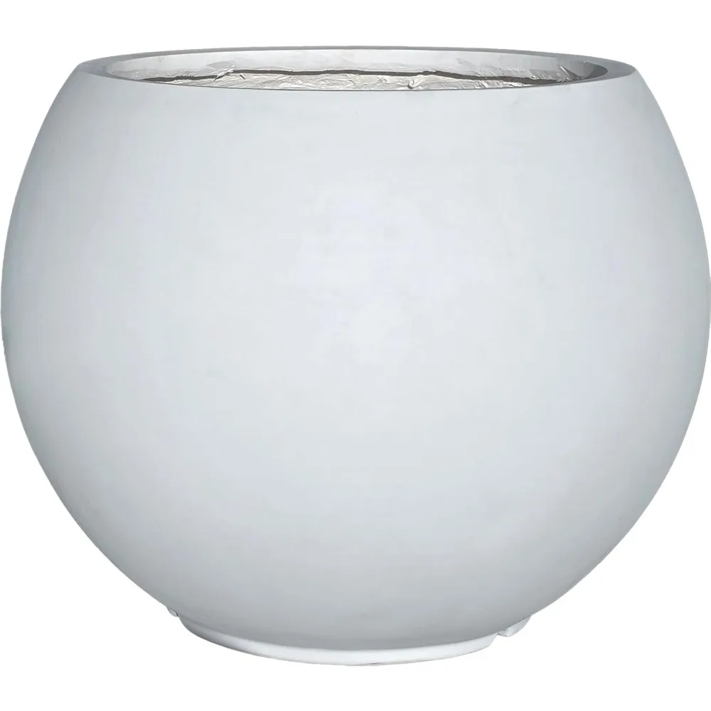 

17 H x 21" Dia (15" Pot Opening) Round Fiberstone Planter with Drainage Hole, White, Indoor/Outdoor Large Plant Pot for Home Pat