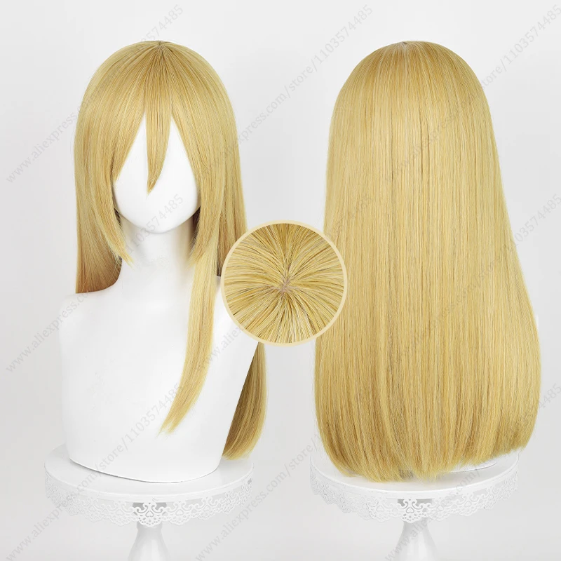 Peluca de Cosplay de Historia Reiss, pelo sintético resistente al calor dorado de 50cm de largo