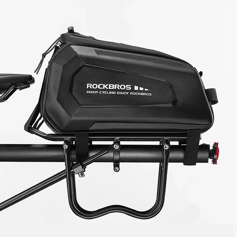 ROCKBROS Rear Seat Bag Waterproof Back Rack Large Capacity Trunk 9L Cycling Seat Tail Rear Pouch Bag Durable Motorcycle Bag