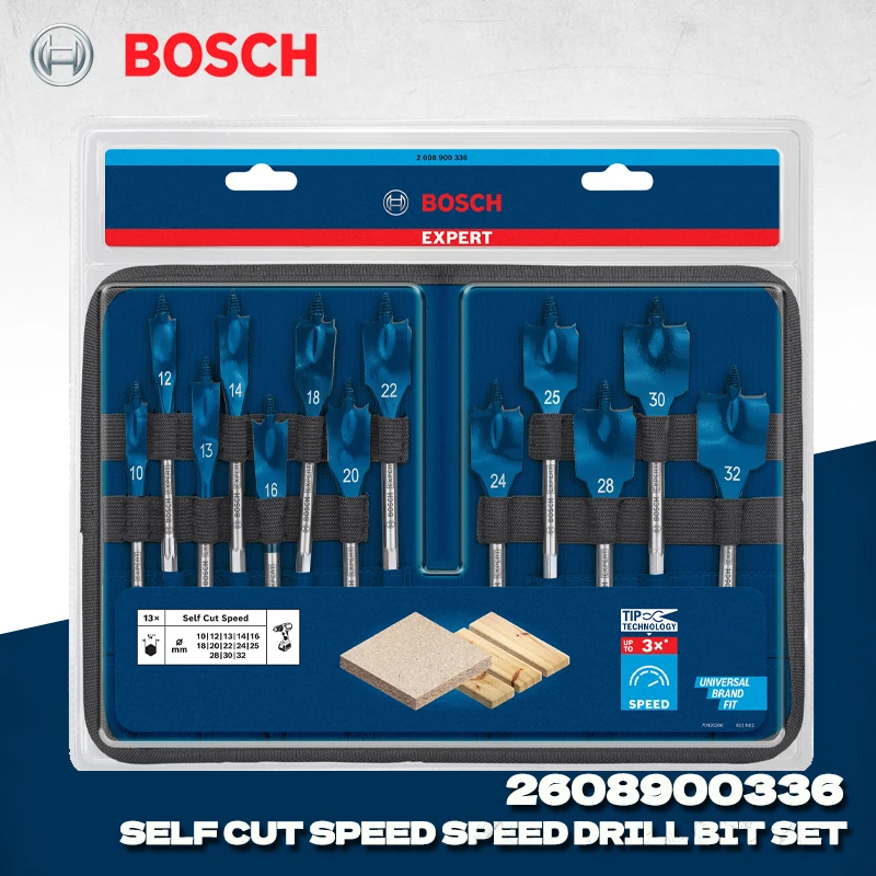 

BOSCH 2608900336 EXPERT Self Cut Speed Spade Drill Bit Set 10-32 mm Impact Drill Accessories For Woodworking Drilling