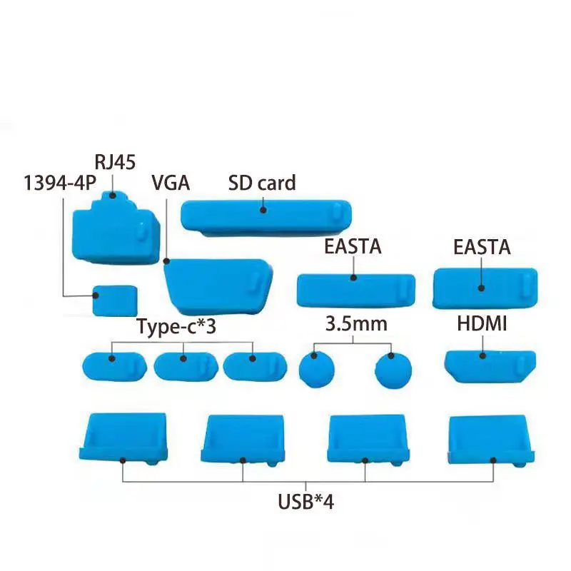 Universal Silicone Anti-dust Plug Notebook Dustproof Stopper Laptop Type C USB VGA Dust Plug Computer Interface Waterproof Cover