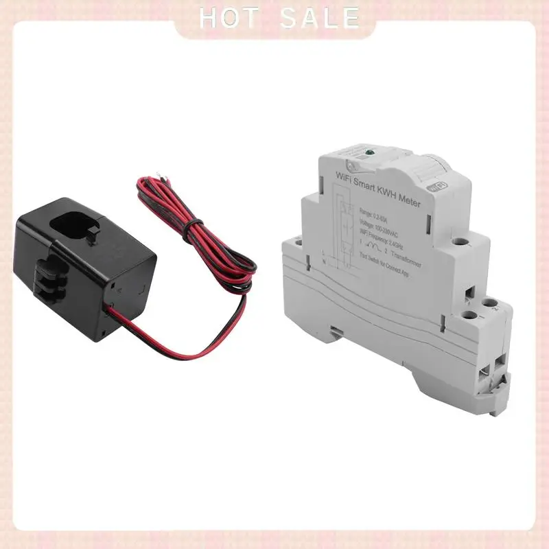 Dostawa w 24 godziny Tuya Jednofazowy Inteligentny Miernik Energii WiFi 100A Montowany na Szynie DIN Precyzyjnie Pomiarujący Woltomierz Amperomierz Mierzący Moc ATMS16
