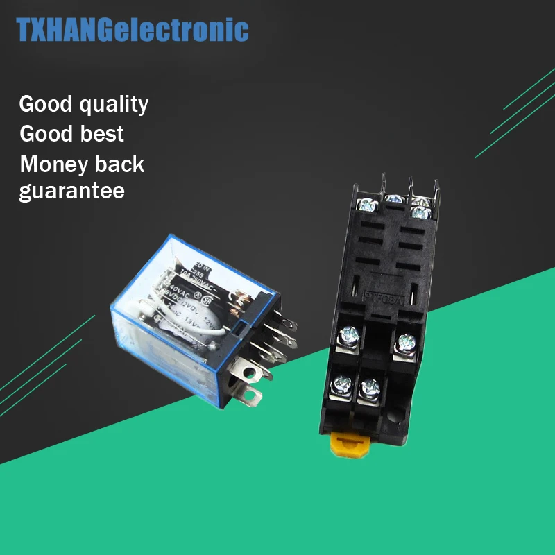 

Power Relay LY2NJ 12V DC Coil Miniature Relay DPDT 8 Pins 10A 240VAC LY2 HH62P LY2 JQX-13F With PTF08A Socket diy electronics