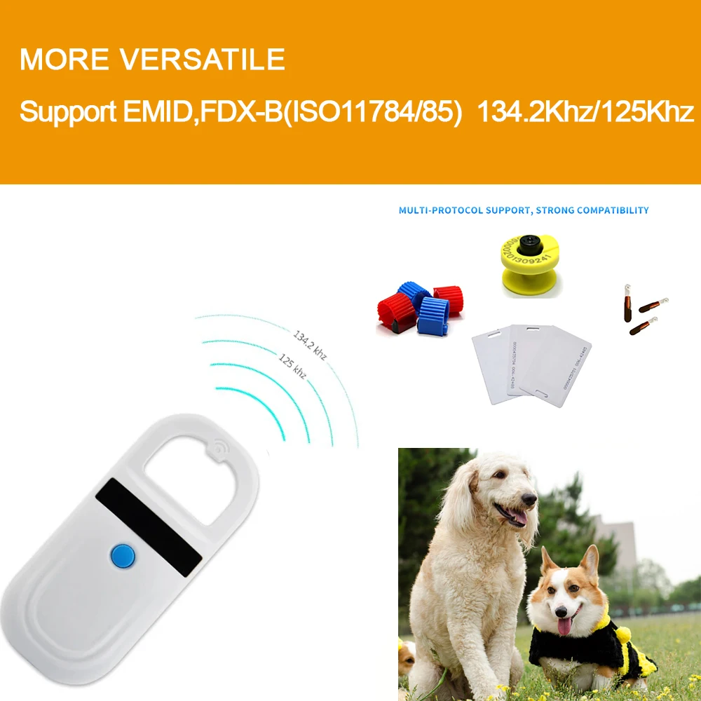 Pet kimlik çip dijital tarayıcı USB RFID köpek kedi hayvan el 134.2KHz kimlik etiketi kart okuyucu çip