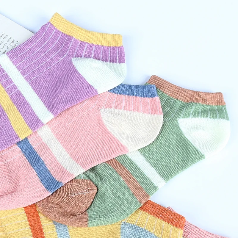 5/10 Pairs 2024 New Women's Summer Thin Socks Deodorant Sweat Wicking Moisture Absorption Color Matching All-match Short Socks