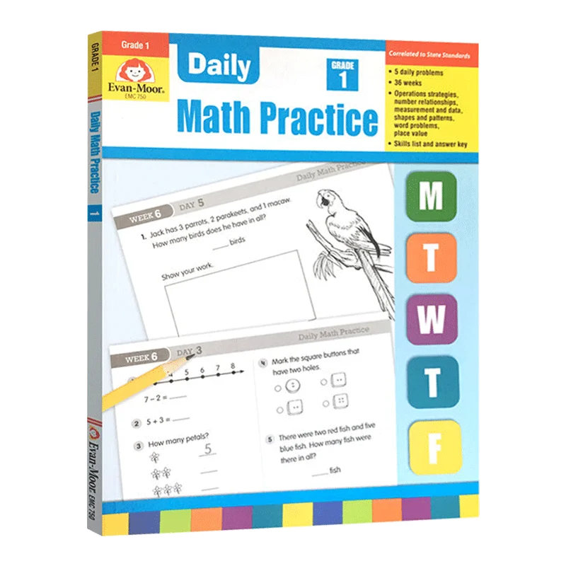 

Evan-Moor Daily Math Practice, Grade 1 TE Workbook,aged 5 6 7 8, English book 9781557997418