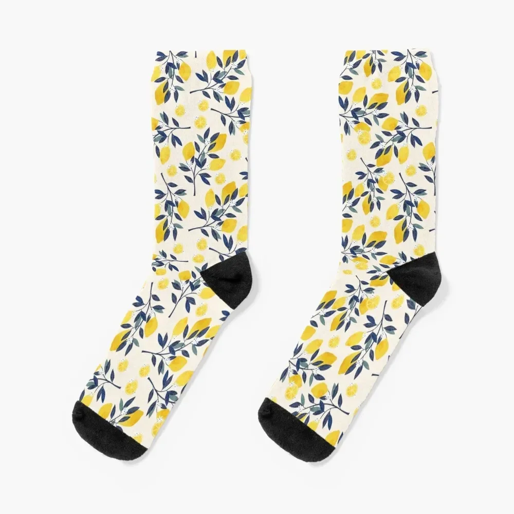 Mediterranean lemon branch Socks sheer japanese fashion Boy Child Socks Women's