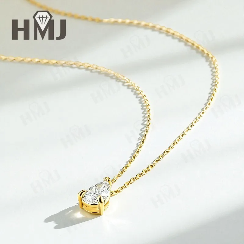 Moissanit-Halskette mit 1/2/3/4 Karat D-Farbe Birnenförmiger Moissanit S925 Vergoldete Kette in Weiß, Gelb oder Roségold für Damen, Verlobung, Alltag und Charme – Detail 25