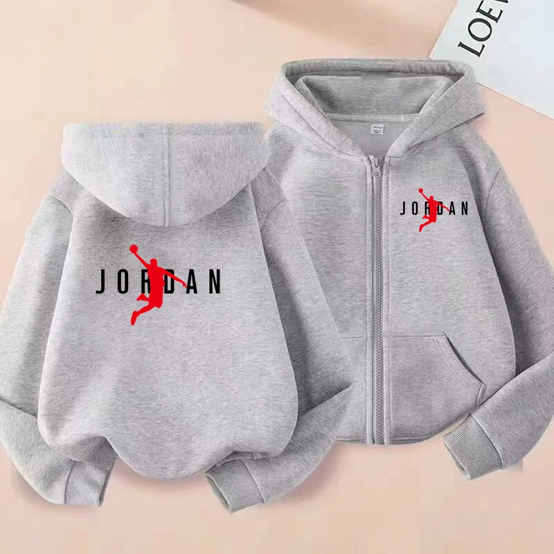 Children's Sportswear, Loose Sports Jackets, Boys and Girls Aged 3 to 12, Zipper Sportswear and Hoodies for Teenagers