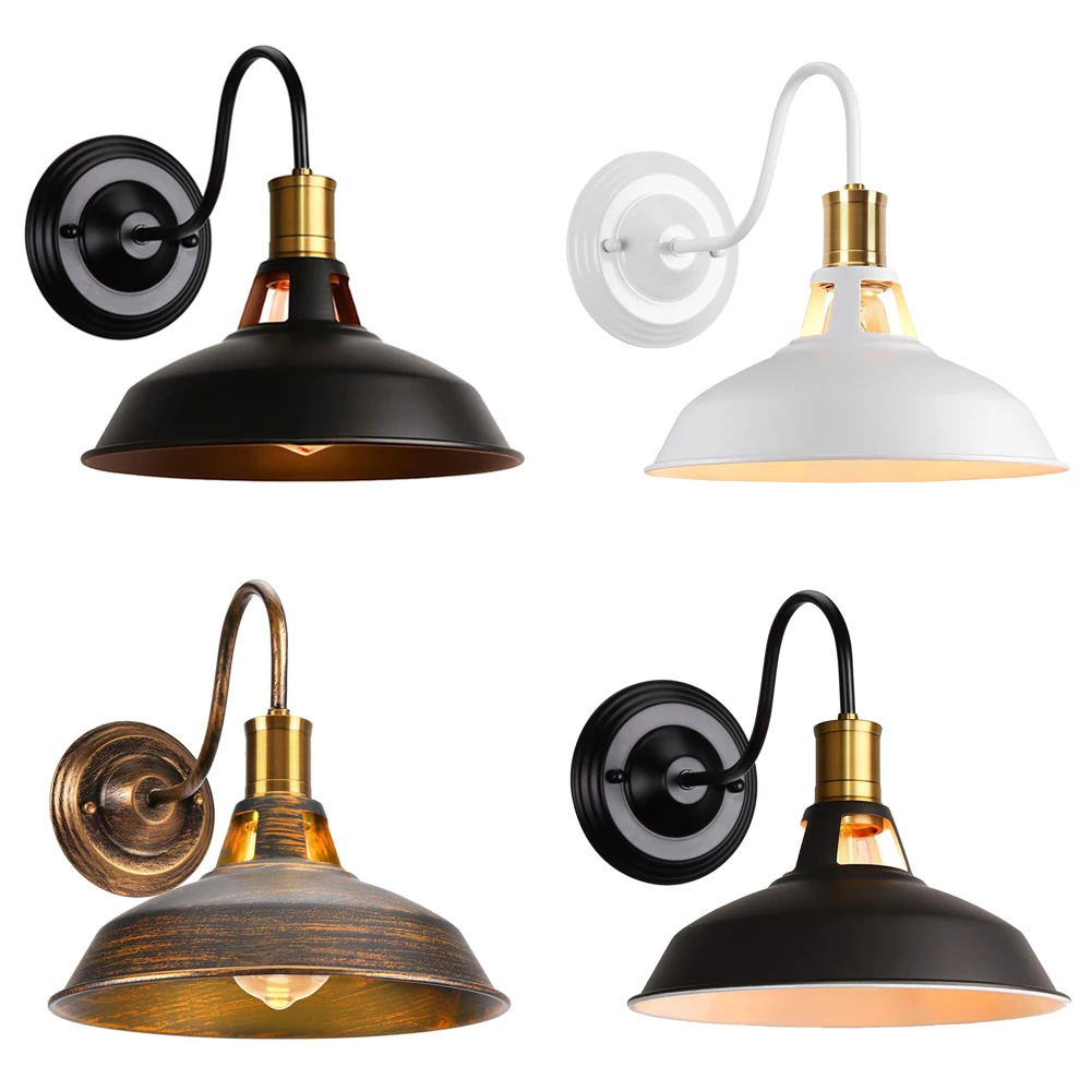 

Винтажный настенный светильник E27, основание, промышленный ретро-чердак, металлический настенный светильник, абажур для гостиной, спальни, бара, внутреннее освещение, настенное бра
