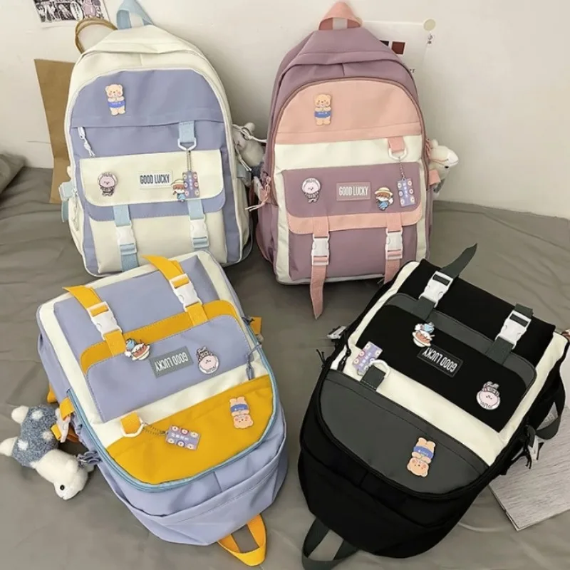 

Fashion backpack for high school girls simple large capacity backpack for junior high school girls school bag