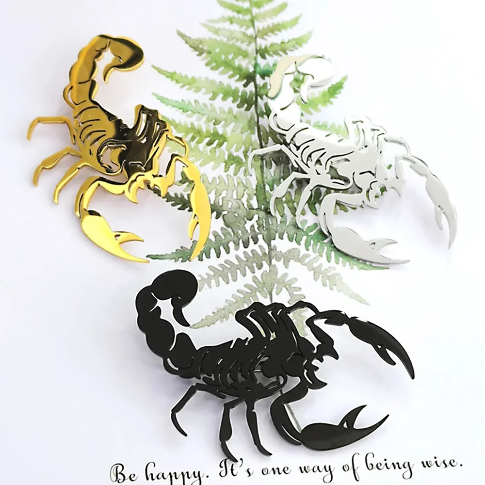 New Scorpion Shaped Brooch Stainless Steel Personalized Polished Metal Clip Fashionable Men's and Women's Clothing Accessories