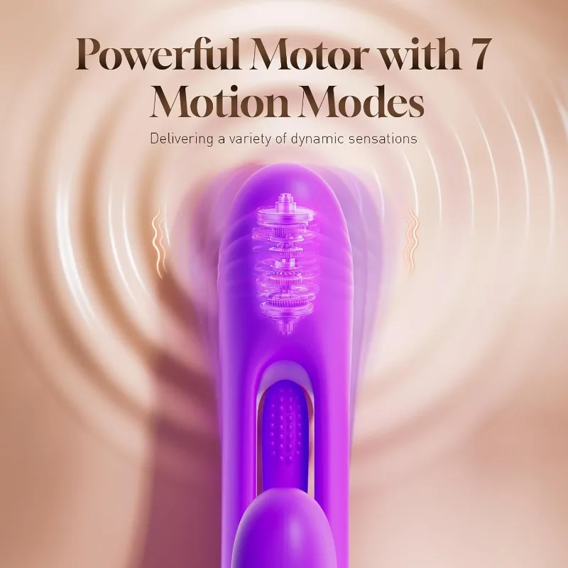 3-in-1 G Spot Stimulator: 14 Vibrations & 7 Flaps Massager, Purple Adult Pleasure Toy view 4